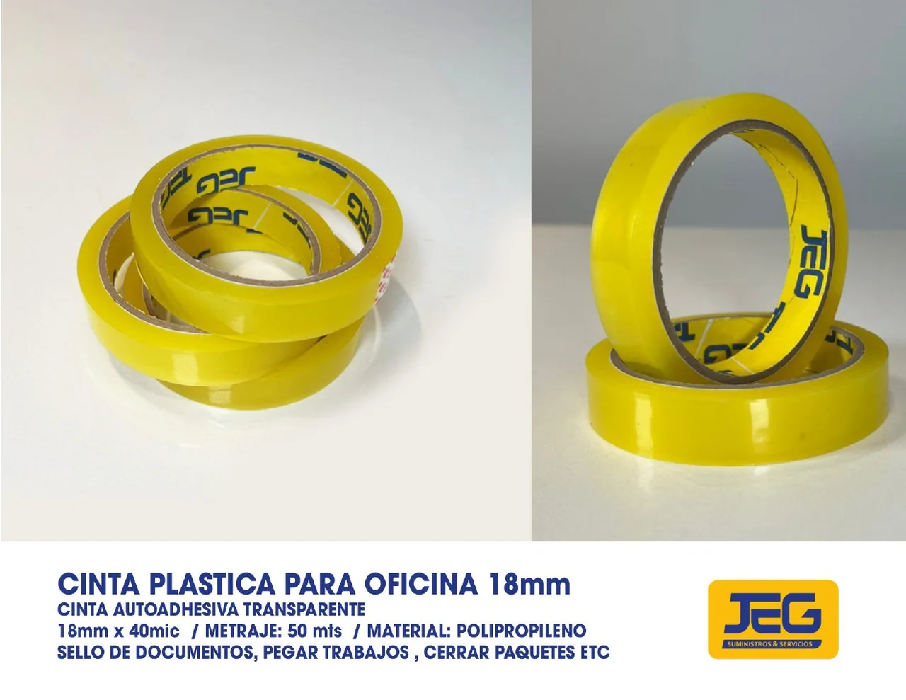 Cinta plástica de oficina