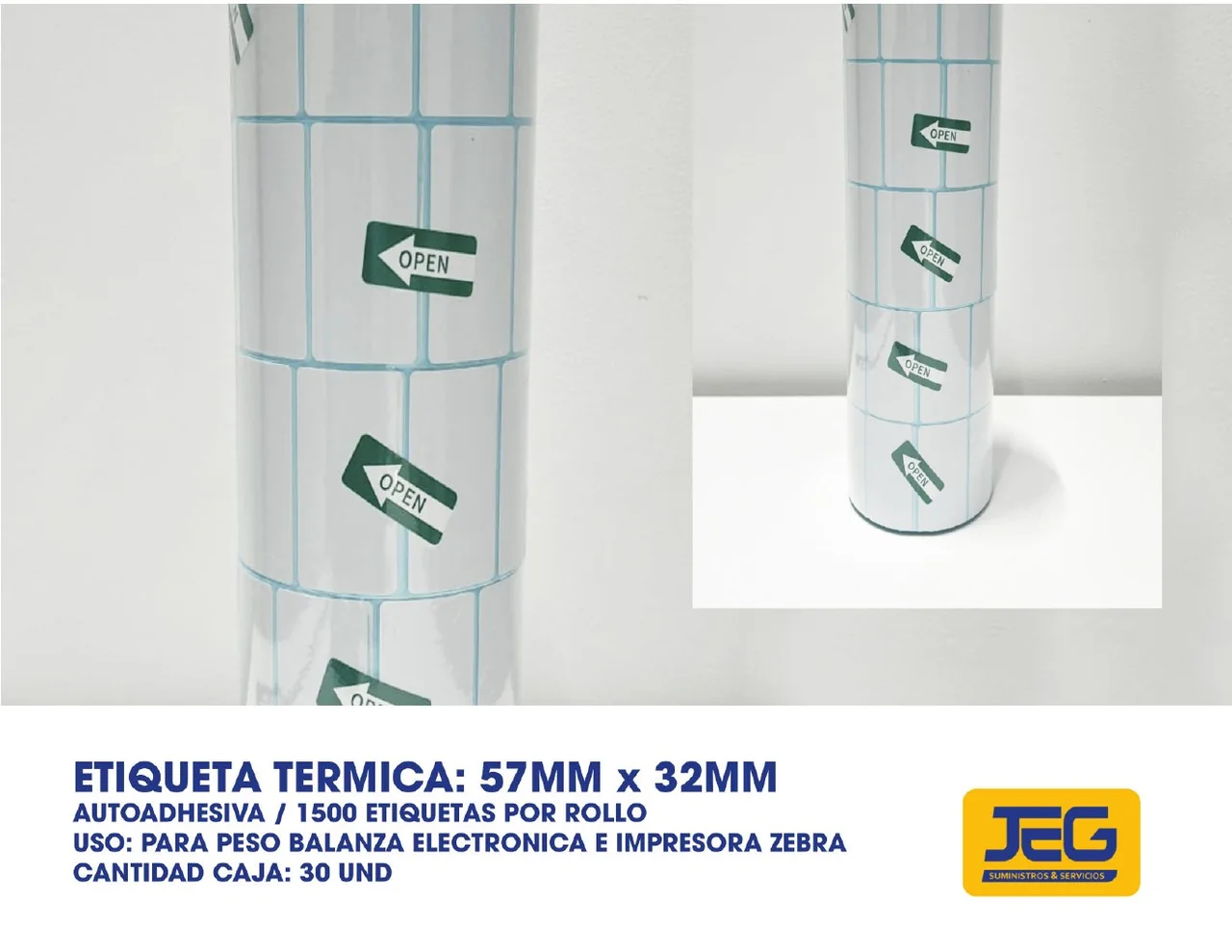 Etiqueta térmica 57 × 32 mm