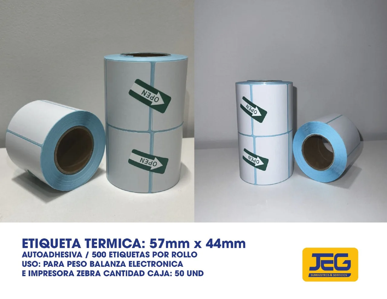 Etiqueta térmica 57 × 44 mm