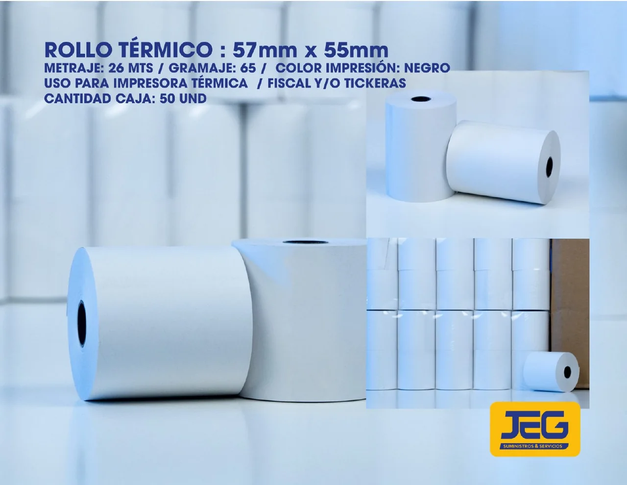 Rollo térmico 57 × 55 mm