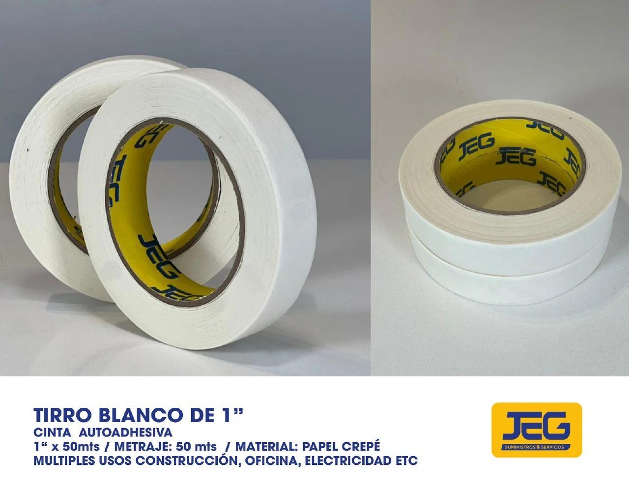 Tirro blanco de 1"