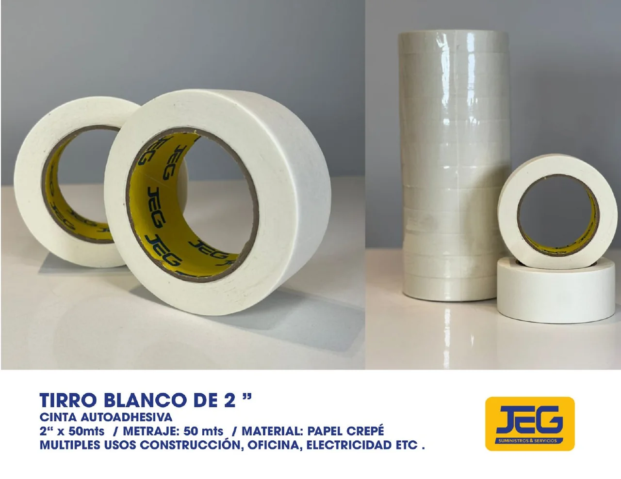 Tirro blanco de 2"